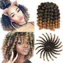 3 Packs Jamaican Bounce Crochet Hair 8 Inch Wand Curl Crochet Hair Curly Bounce Crochet Braids Hair Extension Twist Hair(1B/27#)