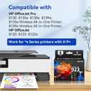 923 Ink Cartridges Combo Pack for HP Printers Replacement for HP 923 HP923 Ink Cartridge Work for OfficeJet Pro 8130e 8125e 8120e 8135e 8138e 8139e 8122e 8120 8122 8123 Printer Without Chip (4 Pack)