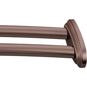 Moen DN2141OWB 60-Inch Adjustable Stainless Steel Double Curved Shower Rod, Old World Bronze (Old World Bronze)
