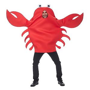 FantastCostumes Adult Red Crab Costume Animal Costume One Piece Halloween Carnival Party Sea Creature Cosplay Set, One Size