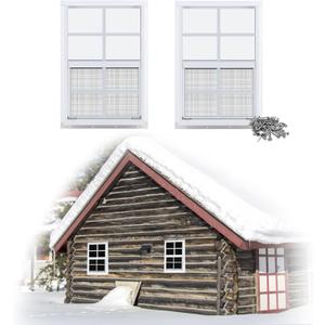 Gaahing 2-Pack 12" x 18" Heavy-Duty Aluminum Shed Windows Kit Flush Mount with Tempered Glass & Fiberglass Screens for Chicken Coops, Barns, Playhouses, Garages (White)