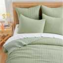 King Quilt-Sage Green Cotton Waffle Weave 3 Piece Set