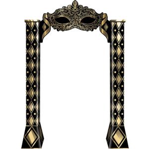 Masquerade 3D Archway Decoration - 7' - Black and Gold