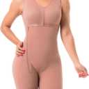 Sonryse Fajas Colombianas Postparto Reductoras Moldeadoras Levanta Cola Post Surgery Compression Garment for Women (Medium, Mocha-lateral Zipper With Bra-053zl)
