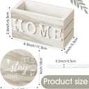 Queekay Coasters Set of 6 House Warming Gifts New Home Wooden Farmhouse Drink Coasters with Holder 4'' Funny Decoration for Kitchen Family Coffee Bar Tabletop Protection(Brown Marble)