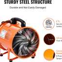 VEVOR Portable Ventilator with Hose, 2 Speed, 10 Inch Utility Blower Exhaust Fan with 33ft Flexible Duct, 292W 1948CFM High Velocity Industrial Air Mover for Extraction and Ventilation