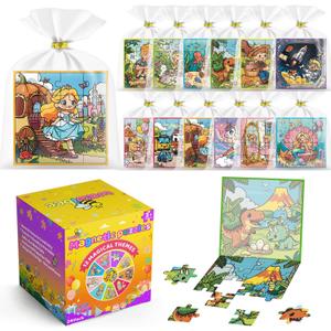 24 Pack Easter Party Favors for Kids, Magnetic Puzzle Books Bulk for Toddlers 3-5 & Kids 4-8, Goodie Bag Stuffers, Classroom Prizes, Birthday Return Valentines Day Gifts, Travel