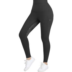 Harrison Howard Women's Horse Riding Pants with Zipper Pockets Equestrian Breeches Riding Breeches for Women (Black)