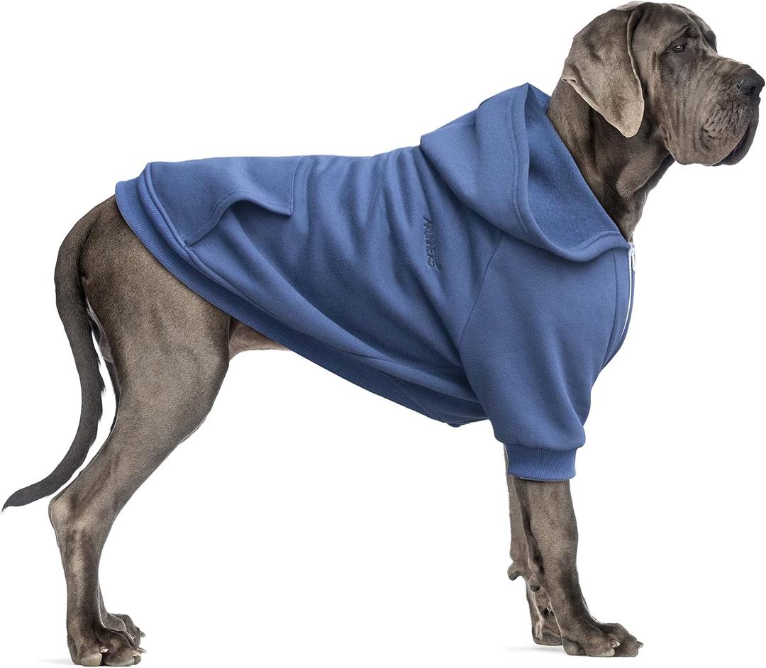 Extra Large Dog Zipper Hoodies Clothes Zip Up Sweaters for Great Dane Mastiff, Blue, 8X-Large