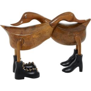 Deco 79 Bamboo Wood Duck Handmade Decorative Sculpture Home Decor Statue, Accent Figurine 16" x 6" x 11", Brown