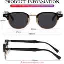 AIEYEZO Retro Polarized Sunglasses for Men Women Classic Semi-Rimless Frame Sun Glasses Fashion Designer Shades (Clear/Grey)