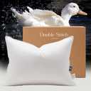 Double Stitch Down Pillow, 3-Chamber White Bed Pillow for Sleeping, Sourced in America, Made in Canada, Luxury 400 Thread Count 100% Cotton Shell, 700 Fill Power, Medium Firm, King, 20" x 36"