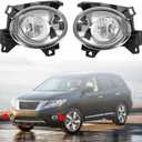 Silscvtt 2Pcs Fog Lights Assembly Replacement for 2013-2016 Pathfinder Clear Lens with Front Bumper Bezel Wires Switch Bulbs Left+Right Side (Passenger & Driver Side)