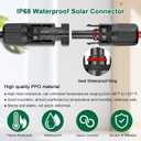 10AWG Solar Cable - 100FT Solar Panel Extension Cord 10 Gauge PV Wire with Flame Retardant Protective Sleeving Female & Male Waterproof Connector for RV, Photovoltaic Systems, Solar Panels (100 Feet)