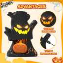 Rechargeable Bubble Machine - Automatic Bubble Blower Haunted Stump - Wobbly Head Fun, Glow Eyes - Outdoor Play, Wedding, Birthday Party, Gifts Toys for Boys, Girls, Kids, Toddlers (Black)