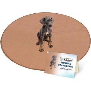EZwhelp Reusable Dog Pee Pad, Washable Waterproof Mat for Dog Potty Training or Whelping Pad, Round, 48 Inch