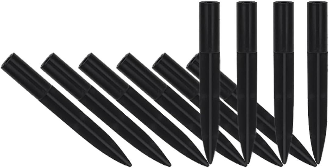 10 Pack Solar Light Stakes Replacement (Fit for Pole Outer Diameter 0.35in), ABS Reinforced Ground Spikes for Outdoor Solar Landscape Pathway Christmas Lights Yard Garden Deco