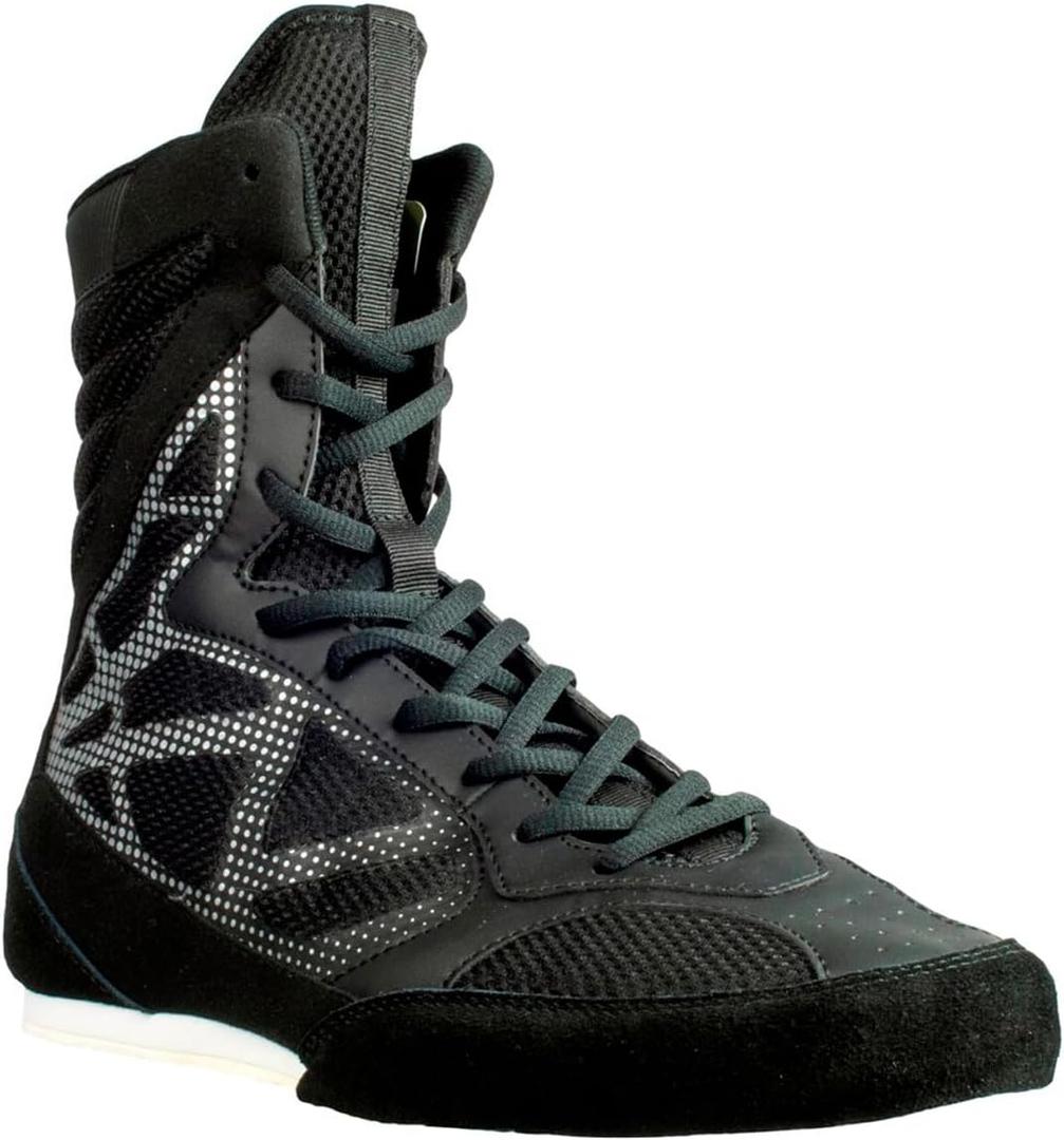 CORE Boxing Shoes - Lightweight Boxing Shoes for Men & Women - Boxing Training Shoes with High Support  High Traction Boxing Boots - Breathable Lace Up Boxer Shoes  Mens Kickboxing Shoes (9 Women/7.5 Men, Black)