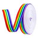Teemico 55 Yards Rainbow Grosgrain Ribbons Double Face Rainbow Stripes for Gift Wrapping Party Decor Jewelry Making DIY Handmade Crafts (1.5cm Wide), Set of 2