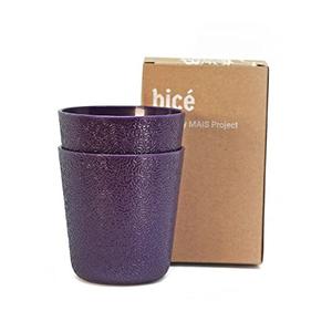 BiceThermo Drinking Cups, change color over 37° Celsius (98.6° F), 100% Recyclable Tumbler, For Hot Drinks, Dishwasher Safe, Made in Italy, 20cl, Purple/Red (Pack of 3)