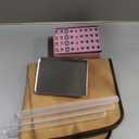 VPH Mini Chinese Mahjong 144 Pieces Aqua Pink Iron Box All Hand Painted