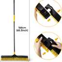 Yocada 24 inch Push Broom Brush 65.3 inch Long Handle Stiff Bristles Heavy-Duty Outdoor Commercial Broom for Cleaning Bathroom Kitchen Patio Garage Deck Concrete Wood Stone Tile Floor