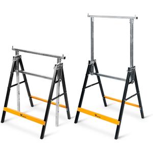 Metal Saw Horses 2 pack Folding Heavy Duty 880 lbs Load Capacity Saw Horse Adjustable 7 Level Height for Woodworking