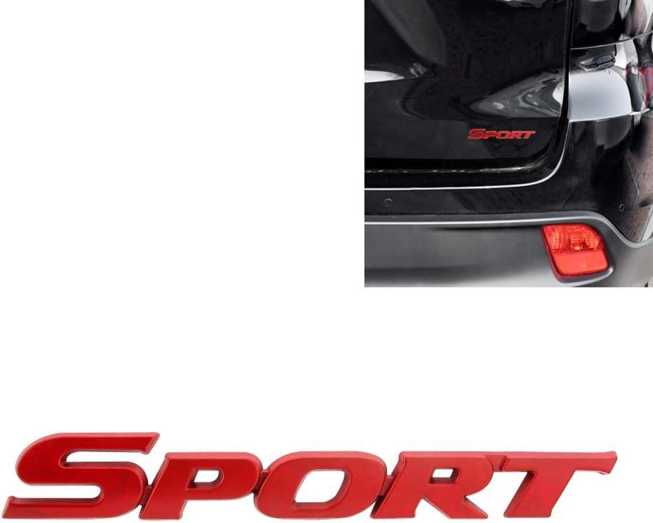 Senzeal 2PCS 3D Metal Sport Letters Digital Emblem Auto Trunk Door Fender Bumper Badge Decal (Red)
