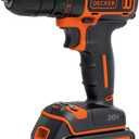 BLACK+DECKER 20V MAX Cordless Drill/Driver Kit with ‎Battery, Charger, and Double Ended Bit (BDCDD120C)