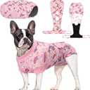 CuteBone Dog Surgery Recovery Suit Cat Surgical Onesie Female Body Suits Male Prevent Pet from Licking Wounds SSF02L (Large, Unicorn)