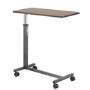 Drive Medical 13067 Non Tilt Top Overbed Table with Wheels and Secure Height Adjustment,Tray Table for Hospital or Home Use, Bedside Rolling Overbed Table, Black