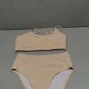 Lilosy High Waisted Tummy Control Ribbed Bikini Crop Top Brazilian Swimsuit, M