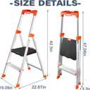 Valeo 2 Step Ladder with XL Platform, 2 Step Aluminum Lightweight Folding Ladder, 330 lbs Weight Rating, Folding Step Stool with Large Anti-Slip Feet, No Assembly Required