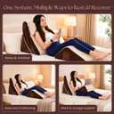 4pcs Orthopedic Bed Wedge Pillow Set for After Surgery, Adjustable Cooling Wedge Pillows for Back Support, Leg Elevation & Acid Reflux, Ergonomic Sit Up Pillow, Espresso/Ivory, 4 Piece Set