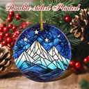 Christmas Ornaments, 2.8 Inch Ceramic Hanging Ornament, Christmas Tree Ornaments, Xmas Decorations, Holiday Decorations, Holiday Party Gifts, and Xmas Gift Ideas - Starry Night Peaks
