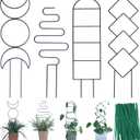 Indoor Plant Trellis for Climbing Plants, 16inch Small Garden Metal Trellis for Potted Plants Outdoor with Different Patterns for Vine Ivy Flower Plant Support 4 Pack