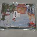 Christmas Table Placemats Set of 4 Snowman Christmas Tree House Cotton Linen Cloth Washable Table Mats Heat Resistant Reusable Place Mat for Kitchen Dining 12x18 Inch