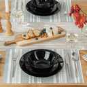24-Piece Plates and Bowls Set, Glass Dinnerware Sets for 8