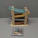 Joyreal Montessori Toddler Toys for 1 2 Year Old - 4 Level All-Wooden Car Ramp Racer Toys with 4 Mini Cars & Garages - Christmas Birthday Gifts for 1-3 Year Old Boys and Girls