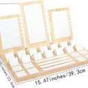 Wooden Jewelry Display Stand Set Pendant Necklace Display Holder Ring Earrings Bracelet Tabletop Storage Organizer Stand Set Combination for Show (White)