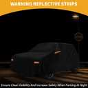 All-Weather Waterproof Car Cover - UV-Resistant Outdoor Full Exterior Protection for Fiat 500 2007-2022 Aluminum Film Black with Right Side Zipper