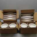 Famiware Nebula Plates and Bowls Set, 24 Pieces Dinnerware Sets, Dishes Set for 8, White