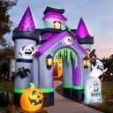 ZPISF Halloween Inflatables 12 FT Haunted House Castle Archway Outdoor Decorations, Large Halloween Arch Blow Up Yard Decorations for Front Lawn Garden Decor