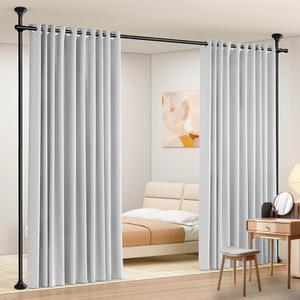 Room Divider Curtain Rod - No Drilling Partition Room Dividers for Room Separation,4-10ft (H) 28-70inch(W) Adjustable Floor to Ceiling Portable Room Divider Wall Partitions Space Separator (Large)