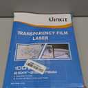 Uinkit 100 Sheets Laser Transparency Film 8.5x11 Color Transparent Paper OHP Clear Overhead Projector Film 8.5x11" for Laser Jet Printer Copier Copy Copies Photo Transparent Film A4 Letter Size
