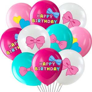 36 Pcs Cartoon Cat Balloons Bow Birthday Party Latex Balloons for Kawaii Girl Birthday Party Decor