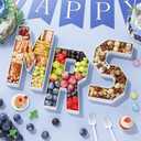 HILAVO Charcuterie Letters MRS, 3 PCS 13.7" Fillable MRS Shaped Charcuterie Board Letters, Bridal Shower Food Display, Paper Mache Cardboard Letters Food Trays for Bachelorette Party