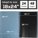 18x24 Blue Art Portfolio Folder Displaying 48 Pages With Plastic Sleeves