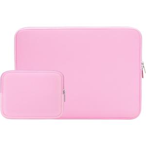 RAINYEAR 14 Inch Laptop Sleeve Case Protective Soft Padded Zipper Cover Carrying Computer Bag with Accessories Pouch, Compatible with 14" Notebook Tablet Chromebook (Pink)