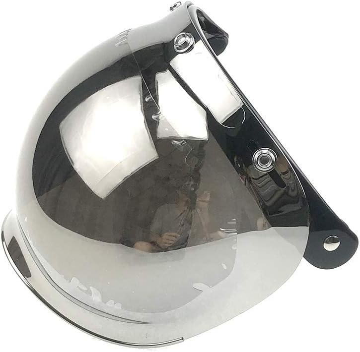 WANCAR Retro Motorcycle Bubble Visor Wind Shield Lens Universal For Standard 3-Snap Open Face Helmets(Mirrored)